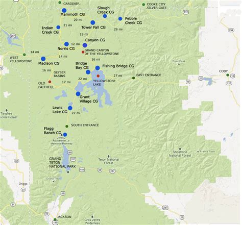 Canyon Campground Yellowstone Map