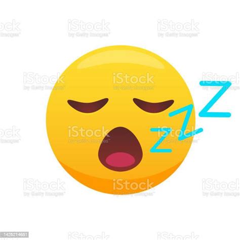 Sleeping Emoji Snoring Emoticon Zzz Yellow Face Stock Illustration