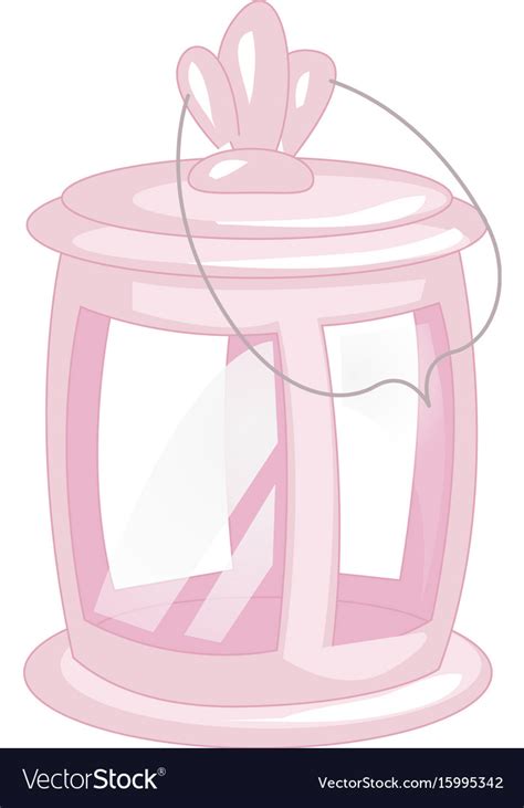 Pink Vintage Camping Lantern Isolated On White Vector Image