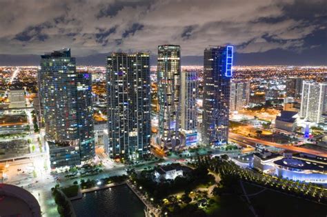 Aerial Drone Photo Downtown Miami Skyscrapers Modern Architecture With