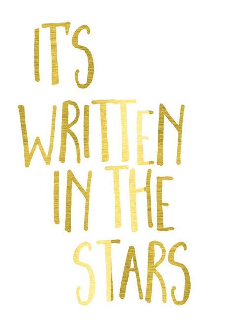 It's written in the stars gold foil poster by PeppaPennyPrints | Gold