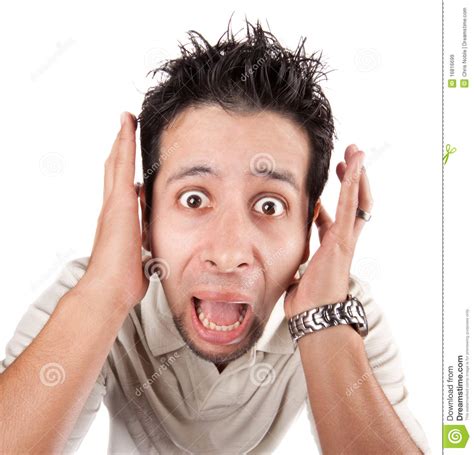 Huge Reaction From Young Man Stock Image Image Of Background Error