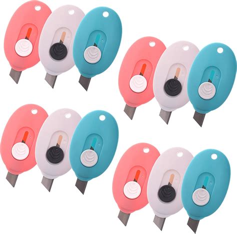 Cosmos Pack Of 12 Mini Retractable Utility Knife Box Cutter Letter