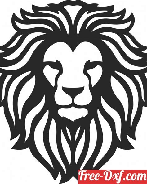 Download Lion Face Clipart Xy1y3 High Quality Free Dxf Files Svg