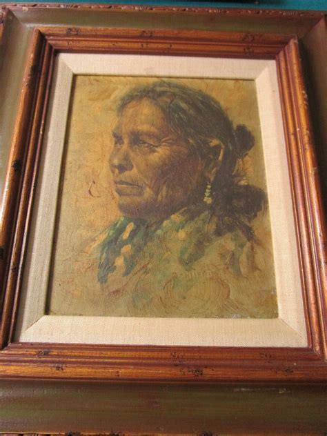 Midwestern Art Paintings Oil Horse Indian Chief Native American Woman