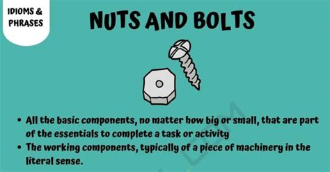Nuts And Bolts What Does Nuts And Bolts Mean Useful Examples 7esl