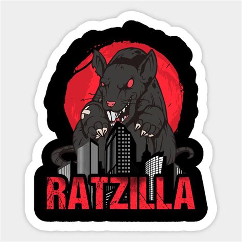 Ratzilla In The City With Red Sun And Black Cat On It S Back