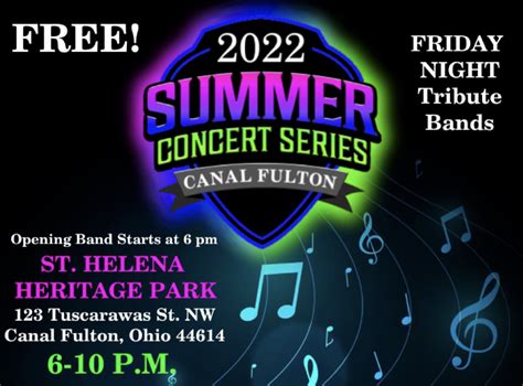 Canal Fulton Summer Concert Series St Helena Heritage Park Artsinstark