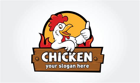 Chicken Logo Cartoon Character A Funny Cartoon Rooster Chicken Giving