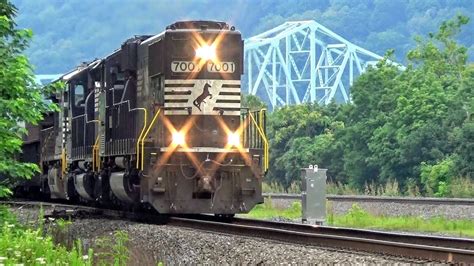 Sd60e Ns 7001 Leading Long Hood Forward On A Westbound Manifest In