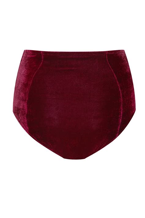 high panties gina burgundy velvet