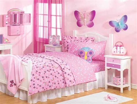 bedroom decorating ideas for girls with pink single beds and pink wall using decorating