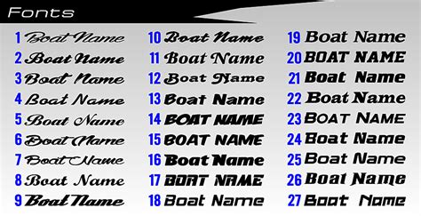 Denney Designs Boat Name Fonts