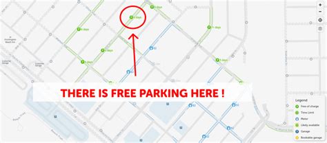 2023 Map Of Free Parking In Huntington Beach Spotangels