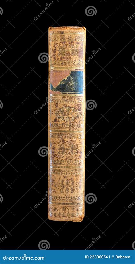 Old Book Spine On Black Background Stock Image Image Of Read Retro