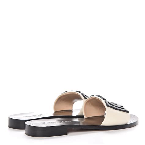 Christian Dior Calfskin Evolution Slide Sandals 40 Off White 360016