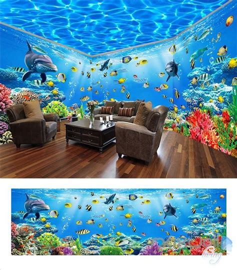 Underwater World Theme Space Entire Room Wallpaper Wall