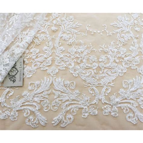 Ivory Lace Fabric With Beads Wedding Lace Bridal Lace