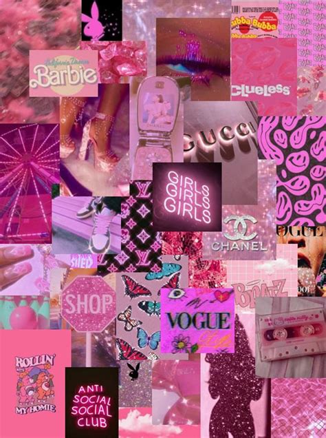 Pretty In Pink Photo Wall Collage Kit Instant Download 54 Etsy In