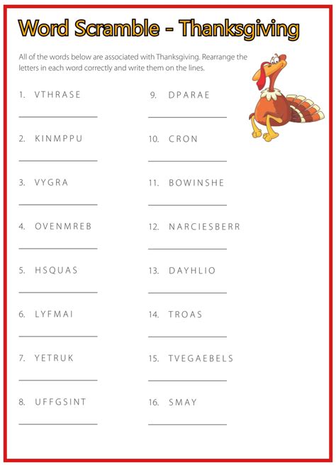 5 Best Images Of Thanksgiving Printable Word Games Printable