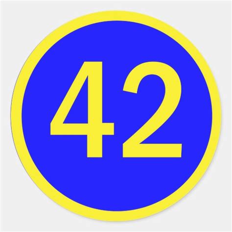 Number 42 In A Circle Classic Round Sticker