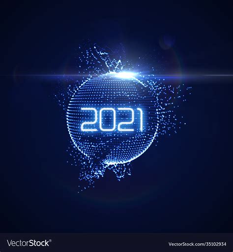 Happy New 2021 Year Royalty Free Vector Image Vectorstock