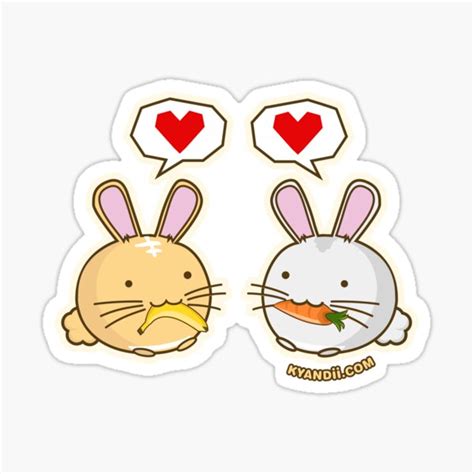 Fuzzballs Bunny Food Love Sticker For Sale By Rabbitbunnies Redbubble