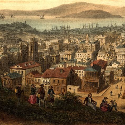 1846 Vue De San Francisco Old Maps And Prints Vintage Wall Art