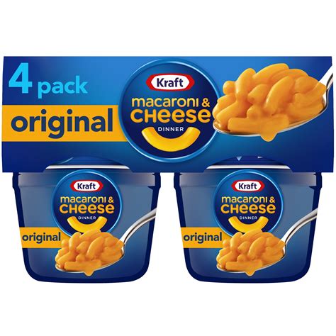 Kraft Original Macaroni And Cheese Easy Microwavable Dinner 4 Ct Pack