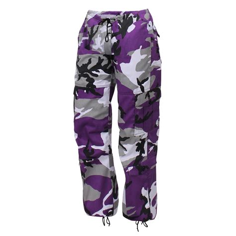 Womens Purple Camouflage Paratrooper Pants