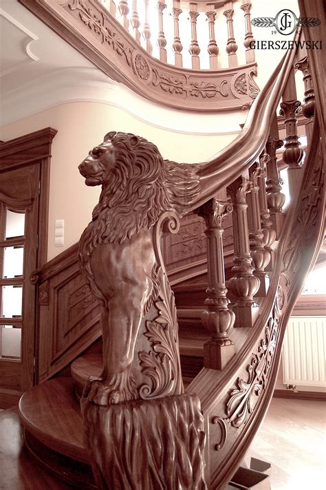 Classic Stairs Carved Mahogany Drzwi Drewniane Wewnętrzne I