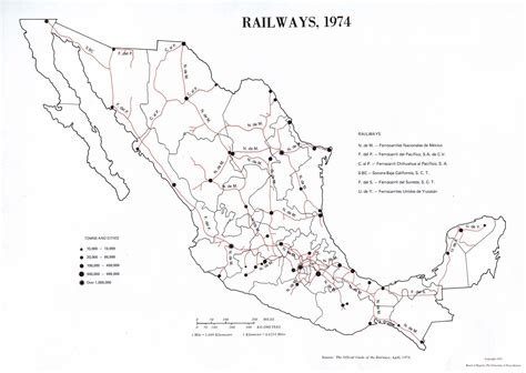 Large Railways Map Of Mexico 1974 Mexico North America Mapsland