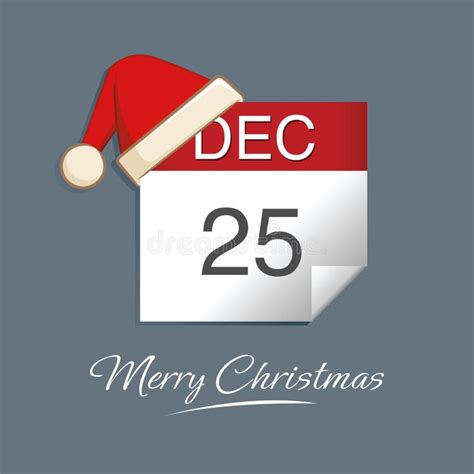 December 25th Calendar Christmas Day Celebrate Stock Illustration