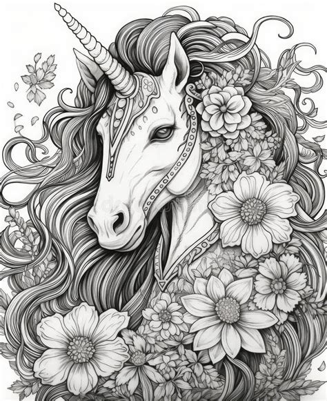Adult Unicorn Coloring Pages Stock Illustrations 192 Adult Unicorn