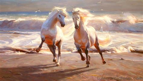 Together 40x70 In Oilcanvas By Ruo Li Sold Animals Artwork