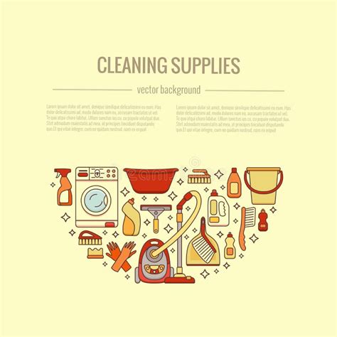 Household Cleaning Supplies Stock Vector Illustration Of Graphic