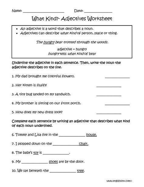 * classroom posters, matching exercises and flashcards * esl printable english worksheets for kids, teachers. Adjectives Worksheets | Regular Adjectives Worksheets ...