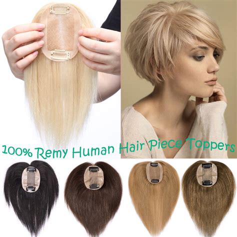 Women Hair Piece Topper Hairpiece 8a Human Hair Top Wig Toupee For