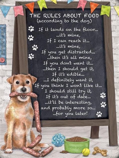 Rules About Food Dog Wall Sign Wall Signs Sign Image Pet Plaques