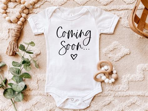 Coming Soon Baby Onesie Pregnancy Announcement Onesie Baby Etsy