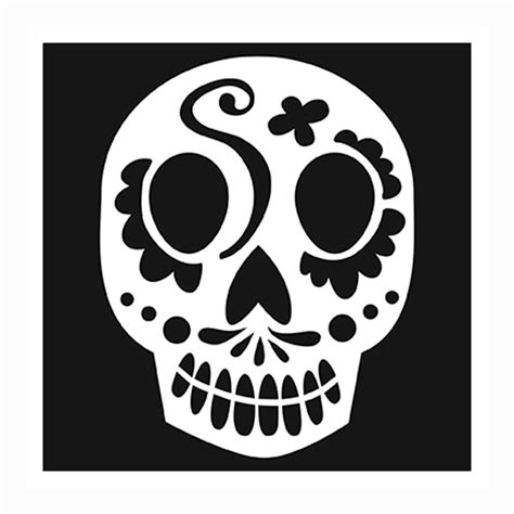 What is the name of the skull and crossbones? BUY Stencil 6X6 Sugar Skull Bits