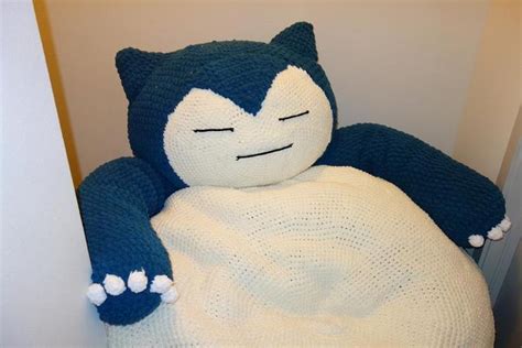 Hand Crocheted Snorlax Bean Bag Is A Perfect Pokemon For Napping