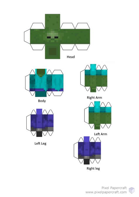 Minecraft Papercraft Zombie Papercraft Chibi Zombie Papercraft Images And Photos Finder