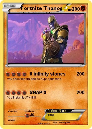 Pokémon Fortnite Thanos 1 1 6 Infinity Stones My Pokemon Card