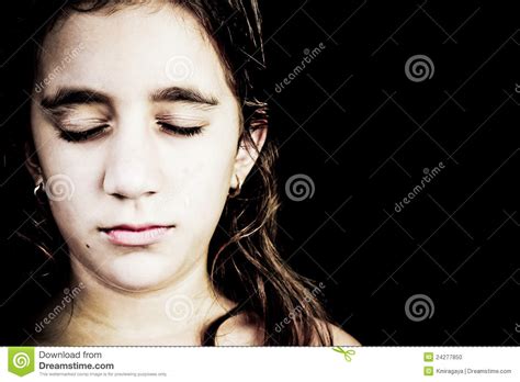 Dramatic Portrait Of A Very Sad Girl Crying Stock Photo Image Of