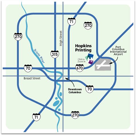 Map And Directions Hopkins Printing Commercial Printer Columbus Ohio