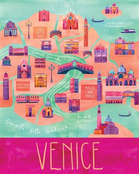 9 Vibrant Illustrated Maps Of Venice Wanderarti