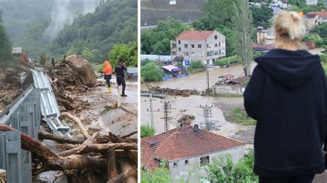 Zonguldak Ta Heyelan Ve Sel Felaketi Yollar Kapand Sadece Acil