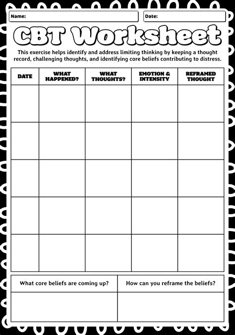 16 Cognitive Therapy Worksheets
