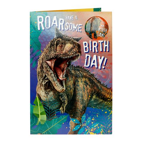 Buy Jurassic World Birthday Card With Badge For Gbp 1 49 Card Factory Uk